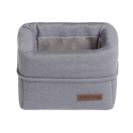 Baby's only pletený odkládací košík Sparkle stříbrno šedý