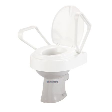 Meyra TRILETT 2 3011492 - toaletní nástavec na WC s madly a poklopem