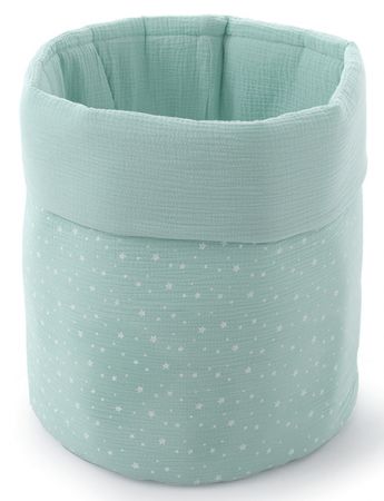 Italbaby bavlněný koš na hračky Muslin mentolový