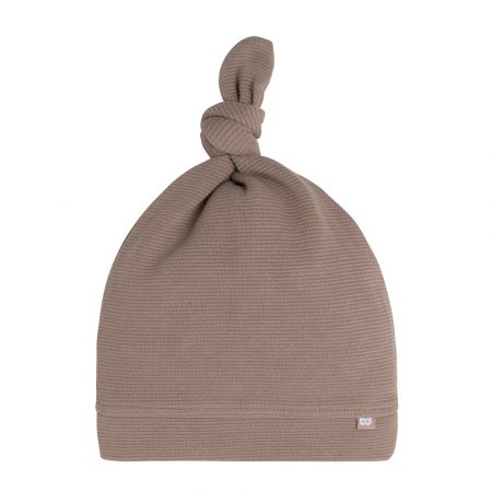 Baby's only Bio bavlněná čepice Pure s uzlíkem moka Velikost: 3 - 6 měsíců
