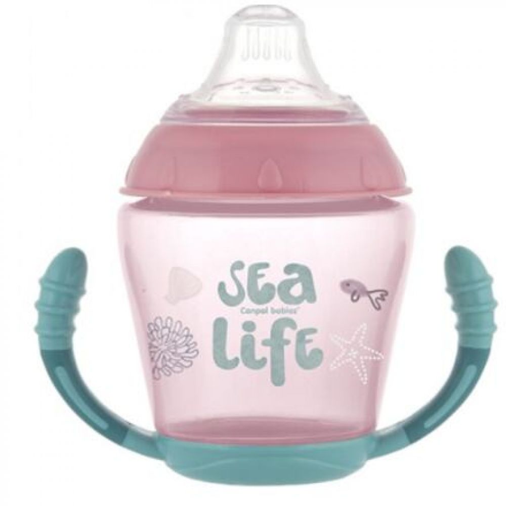Canpol babies tréninkový hrníček sea life růžový 230 ml