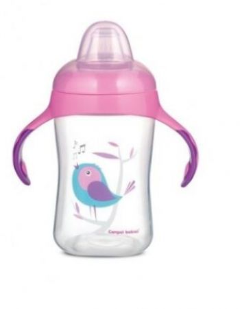Canpol babies tréninková lahvička Birds růžová 300 ml