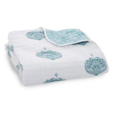 Aden & Anais bavlněná deka do postýlky Paisley Teal