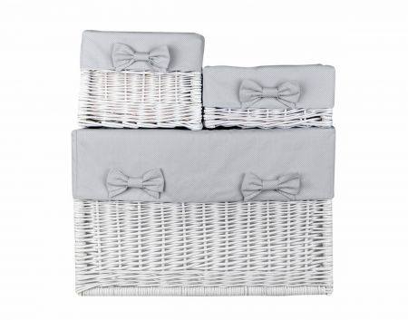 Caramella Pure Grey odkládací proutěné koše šedé Velikost: 30 x 30 x 22 cm
