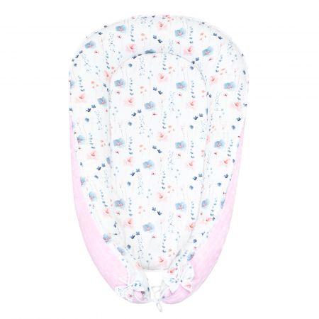 ESITO Luxusní hnízdo Minky Bamboo Verona - 100 x 65 cm / růžová