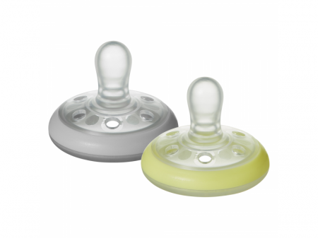Tommee Tippee Šidítko C2N silikon Natural Night 2ks 6-18m
