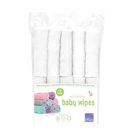 Bambino Mio Opakovaně použitelné dětské ubrousky 10ks Snow
