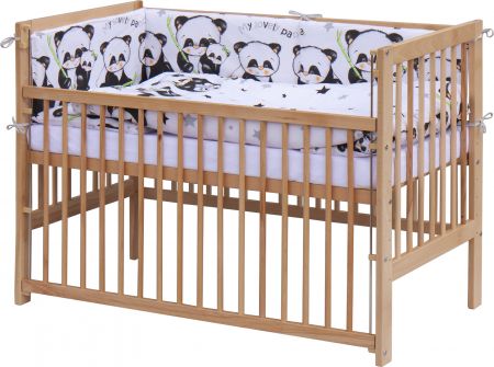 Postýlka 120 x 60 cm s kompletní výbavou Scarlett Panda - bílá