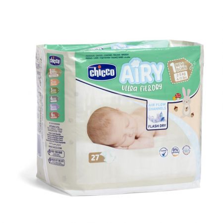 CHICCO Airy Pleny jednorázové 1 Newborn (2-5 kg) 27 ks