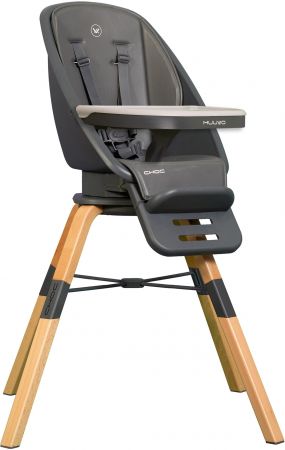 Muuvo Choc - multifunkční krmící židle s otočným sedadlem Graphite