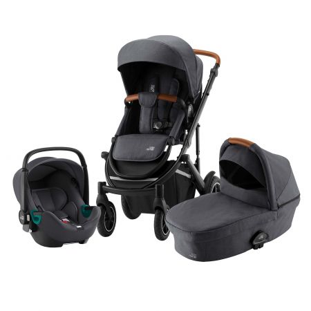 BRITAX Set kočárek Smile III + hluboká korba + autosedačka Baby Safe iSense, Midnight Grey Varianta: Midnight Grey