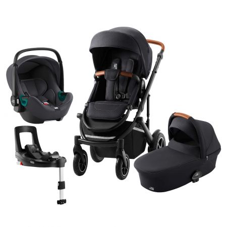 BRITAX Set kočárek Smile III + hluboká korba + autosedačka Baby Safe 3 i-Size + báze, Fossil Grey Varianta: Fossil Grey