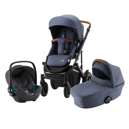 BRITAX Set kočárek Smile III + hluboká korba + autosedačka Baby Safe 3 i-Size, Indigo Blue Varianta: Indigo Blue