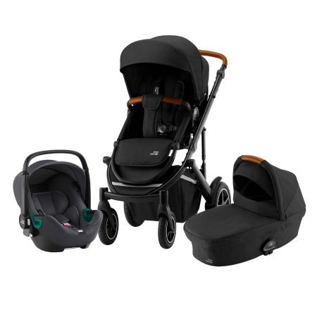 BRITAX Set kočárek Smile III + hluboká korba + autosedačka Baby Safe iSense, Space Black Varianta: Space Black