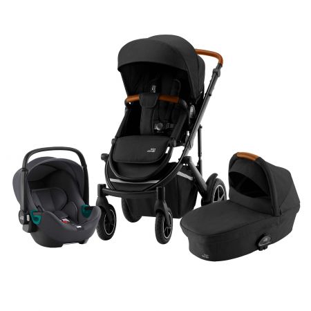 BRITAX Set kočárek Smile III + hluboká korba + autosedačka Baby Safe 3 i-Size, Space Black Varianta: Space Black