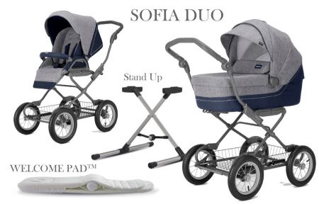Inglesina Sofia Duo 2022 Antigua Blue s podvozkem Bike