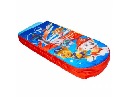 MOOSE Toys Paw Patrol Dětská nafukovací postel a spací pytel 2v1 červený bok