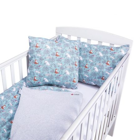 Little Angel Povlečení set Outlast® - lišejník-cihlová liška/pruh bílošedý melír