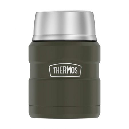 Thermos Termoska na jídlo se skládácí lžící a šálkem - vojenská zelená