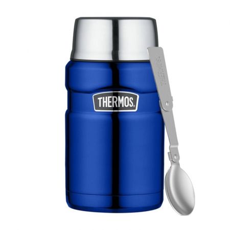 Thermos Termoska na jídlo se skládácí lžící a šálkem - modrá