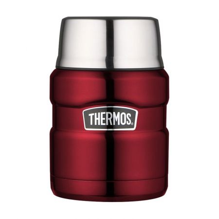 Thermos Termoska na jídlo se skládácí lžící a šálkem - červená