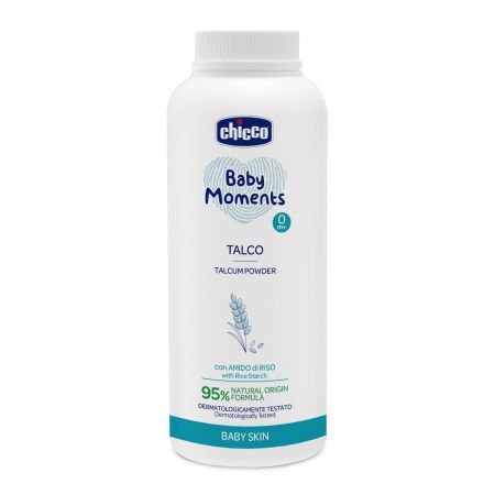 CHICCO Pudr dětský Baby Moments s rýžovým škrobem 95 % přírodních složek 150 g