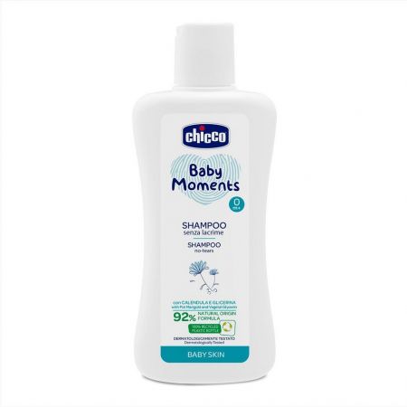 CHICCO Šampon na vlasy Baby Moments 92 % přírodních složek 200 ml