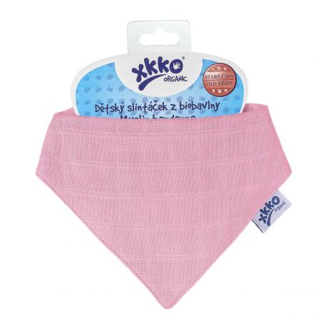 Dětský slintáček XKKO Organic Staré časy Light Pink