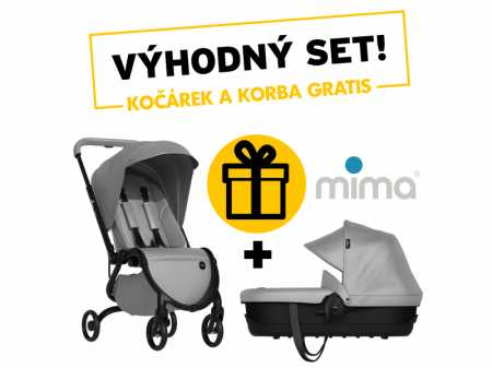 Mima Zigi kočárek + korbička Argento