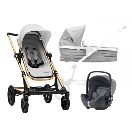 BRITAX SET Kočárek Seed Papilio Copper, Black/Grey Melange Varianta: Black/Grey Melange