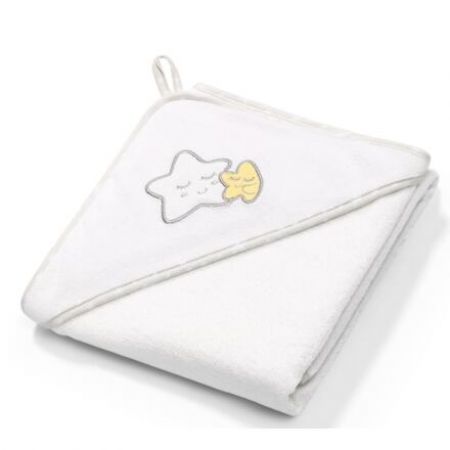 BabyOno Froté osuška s kapucí TAKE CARE bílá 76 cm