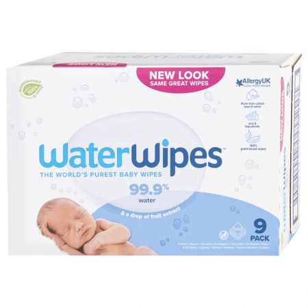 9x WATERWIPES 100% BIO odbouratené vlhčené ubrousky 60 ks