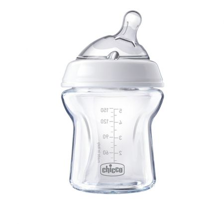 CHICCO Láhev kojenecká sklo Natural Feeling 150 ml neutral 0m+