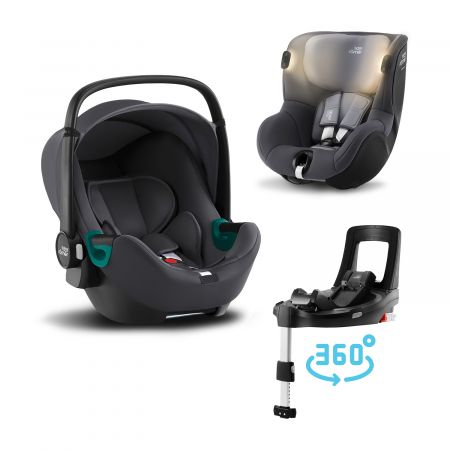 BRITAX Autosedačka set Baby-Safe 3 i-Size+Flex Base iSense+Autosedačka Dualfix iSense, Midnight Grey Varianta: Midnight Grey