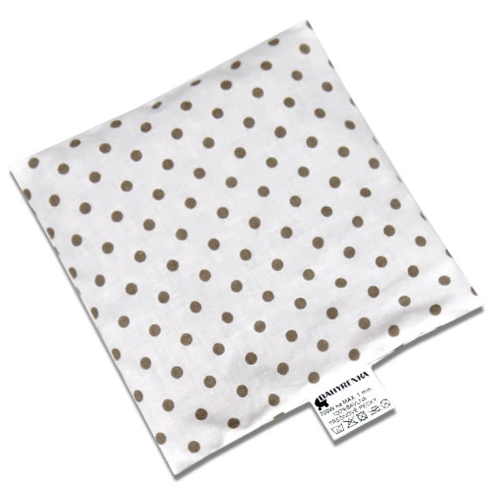 Babyrenka nahřívací polštářek 15x15 cm z třešňových pecek Puntík white grey