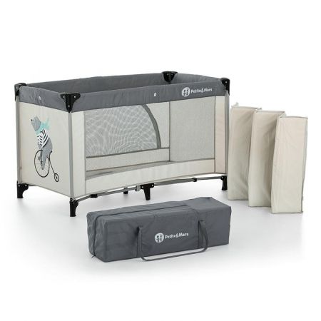 PETITEMARS PETITE&MARS Postýlka cestovní Nyja Teddy Biker Grey​