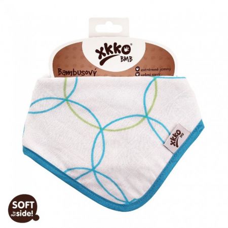 XKKO®BMB Bambusový dětský slintáček/šátek - Cyan Circles