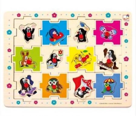 Dřevěné puzzle Krteček tvary (24dílků), Bino