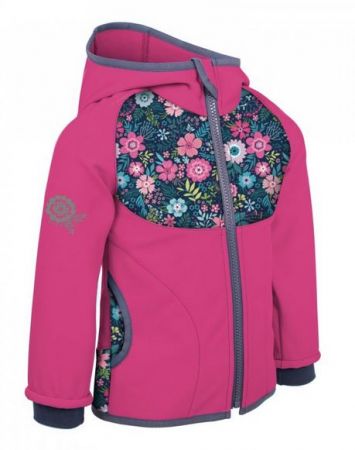 Unuo Softshellová bunda s fleecem Fuchsiová, Květinky 104/110