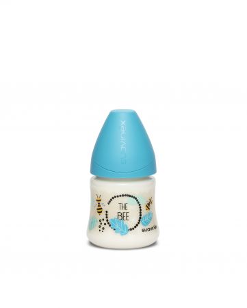SUAVINEX | LÁHEV Kulatá savička LATEX 150 ml - MODRÁ VČELA