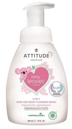 Dětská mycí pěna (2v1) ATTITUDE Baby leaves bez vůně 295ml