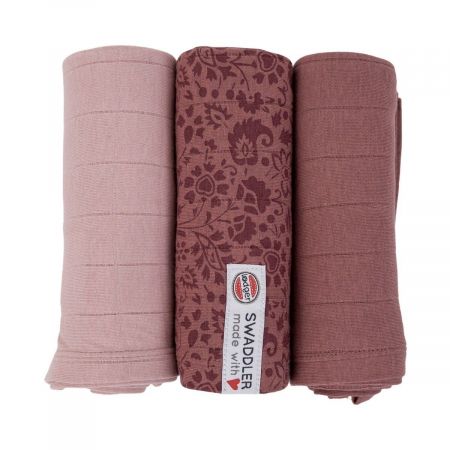 Lodger Swaddler Flower Tribe 3balení 70 x 70 cm Rosewood
