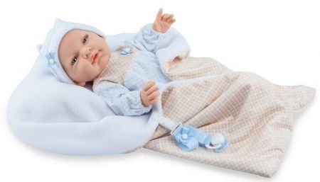 MARINA & PAU - 1632-K Panenka s fusakem - miminko New Born chlapeček - 45 cm