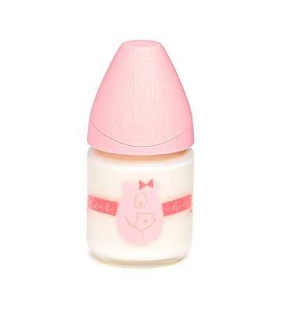 SUAVINEX | MFL LÁHEV SKLO 120 ml anatomická savička - RŮŽOVÁ/MÉĎA