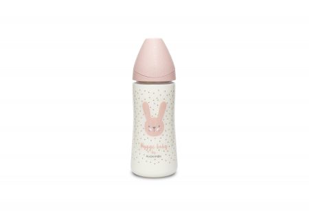 SUAVINEX | Premium láhev 360 ml L HYGGE králík - růžová