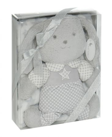 INTERBABY | Deka hvězda s králíčkem - ŠEDÁ