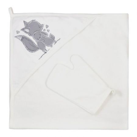 KOALA - Dětská osuška s žínkou Foxy white