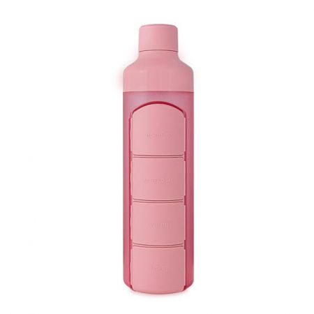 YOS láhev s dávkovačem léků denní - růžová 375 ml