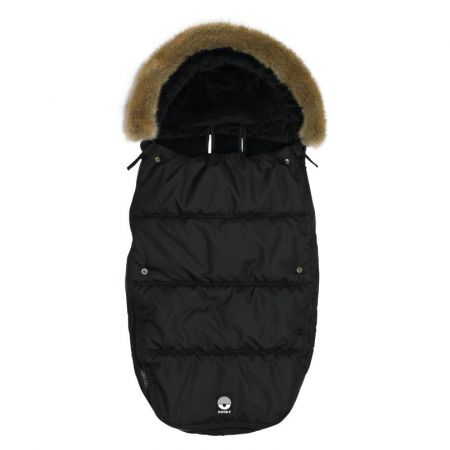 DOOKY - Fusak Footmuff vel. L Black furry DeLuxe