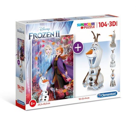 CLEMENTONI - Puzzle model 104+3D Frozen2